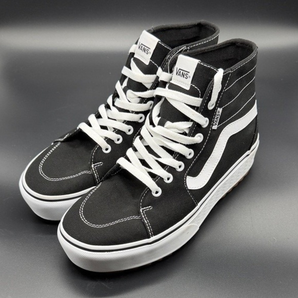 Vans Black and White Filmore Hi Tapered Platform Sneakers